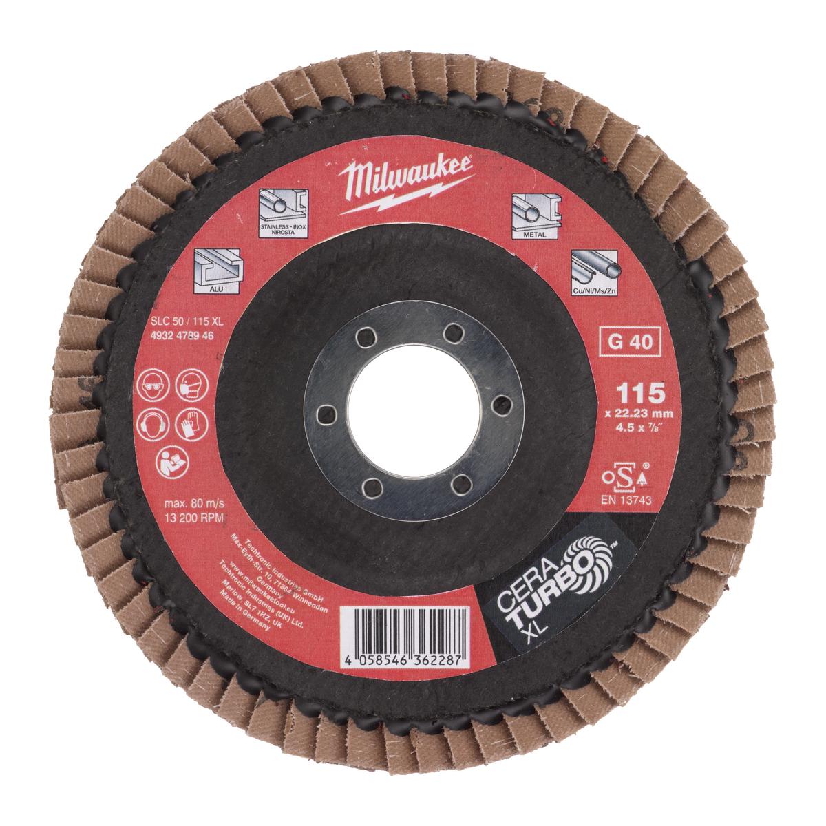 Milwaukee flap disc CERA TURBO SLC50 4932478946