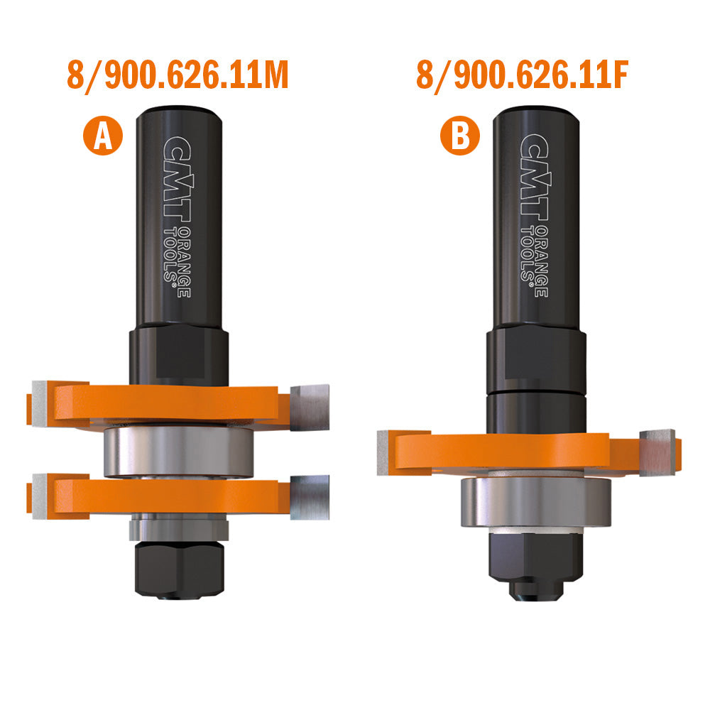 CMT 800.626.11 TONGUE AND GROOVE SET D=1-7/8”x3/4” H=1/2” S=1/2” (A+B)