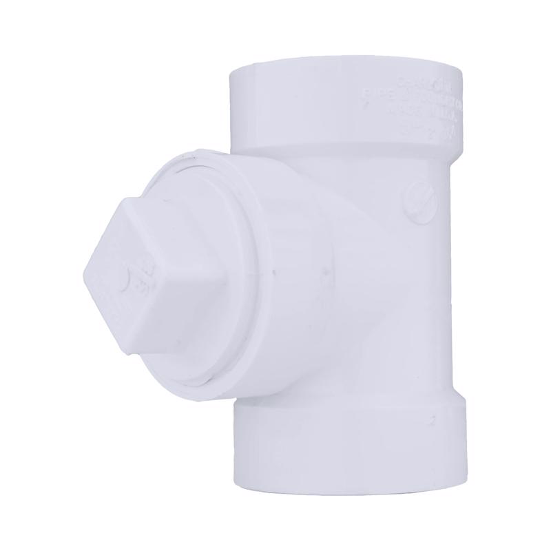 Charlotte Pipe PVC00444X0800 2 in. Hub X 2 in. D Hub PVC Cleanout Tee 1 pk