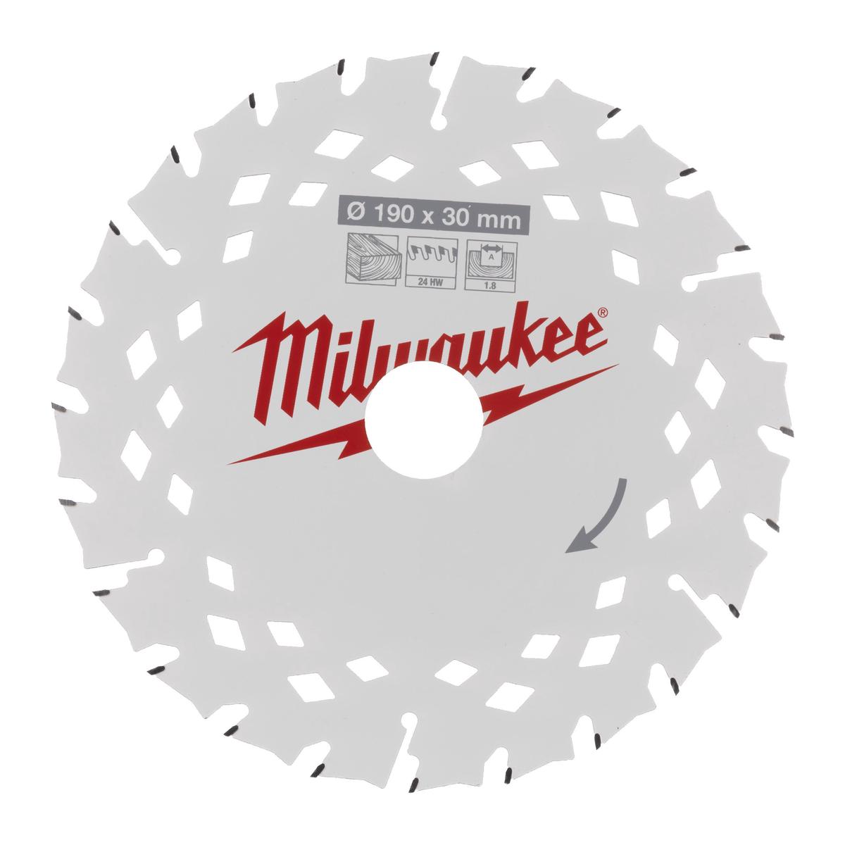 Milwaukee Kreissgeblatt KREISSGEBLATT 190/30MM Z24 1,8 mm HOLZ 4932498976