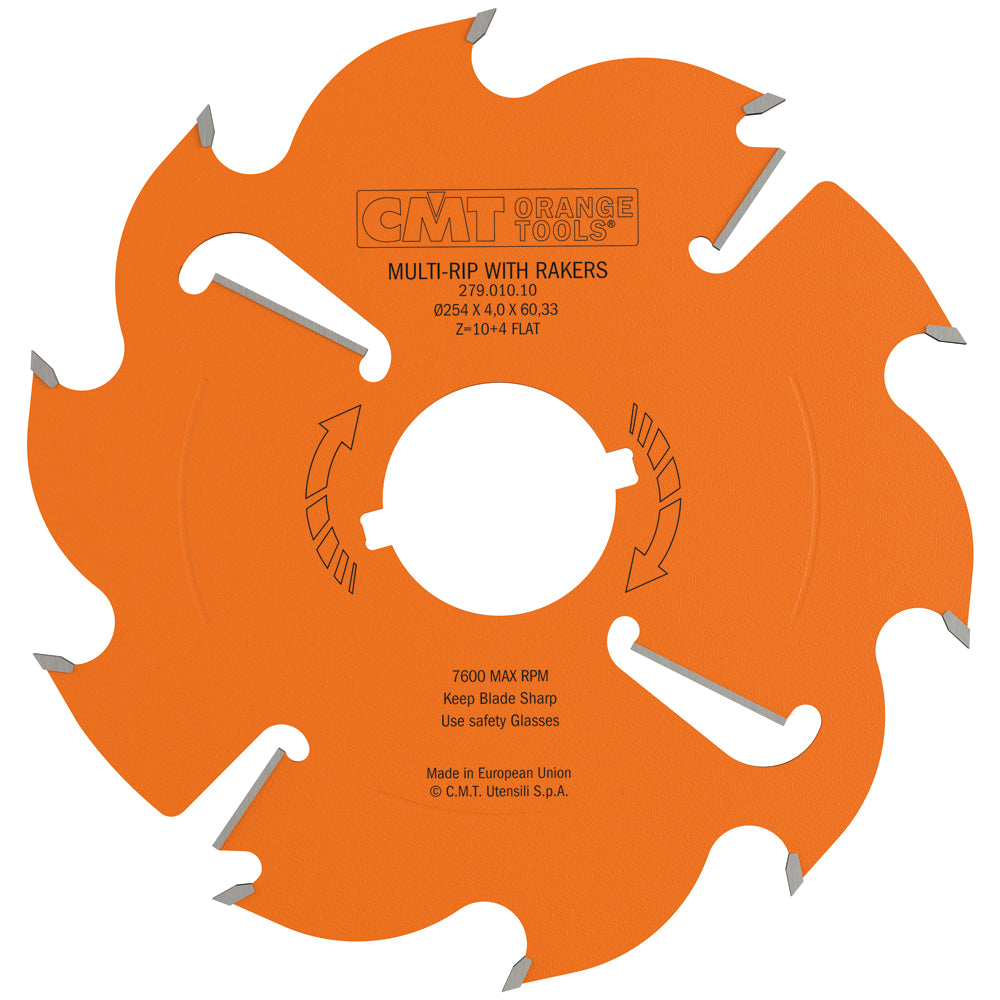 CMT 279.010.10 MULTI-RIP W/RAKERS 10”x0.157’’/0.098’’x2-3/8’’ T=10+4 FLAT