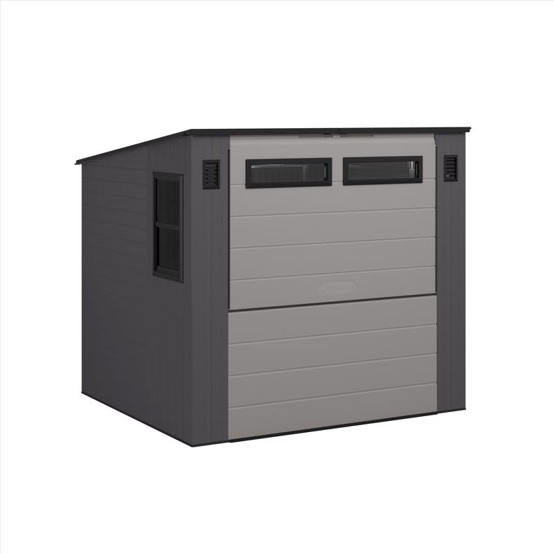 Suncast BMCB8700 Cabana Entertainment Shed 8 ft. x 7 ft. Resin Standard Pent Storage Shed with Floor Kit