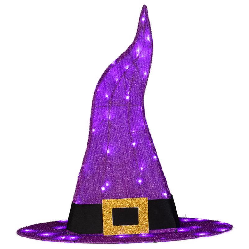 Gemmy 550540 Purple 50 ct 30 in. LED Prelit Witch Hat Yard Decor