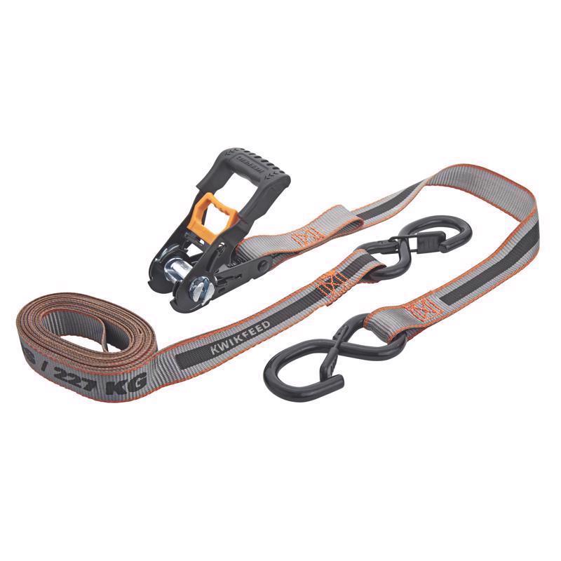 Keeper 43570 KwikFeed 1 in. W X 12 ft. L Gray Ratchet Tie Down 500 lb 2 pk