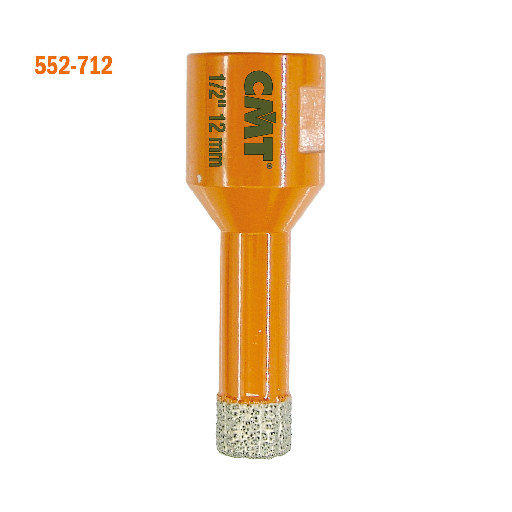 CMT 552-701-06 DIAMOND DRY HOLE SAW SET Ø1/4”-5/16”- 3/8”-1/2”-552-GUIDE-552-EX16 (6-PC)