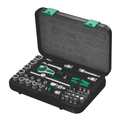 Wera 05003533001 8100 Sa 2 Zyklop Speed Ratchet Set, 1/4 Inch Drive, Metric, 42 Pieces