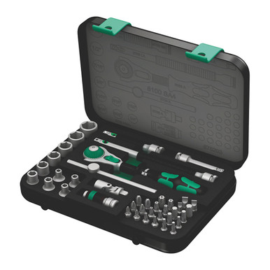 Wera 05003535001 8100 Sa 4 Zyklop Speed Ratchet Set, 1/4 Inch Drive, Imperial, 41 Pieces