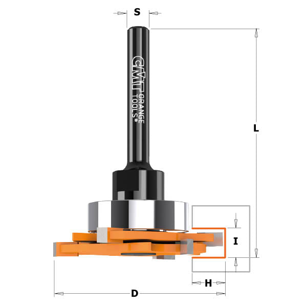 CMT 823.371.11A 3-FLUTE SLOT CUTTER FOR STRIPLOX MINI D=1-7/8”x9/32” S=1/4”
