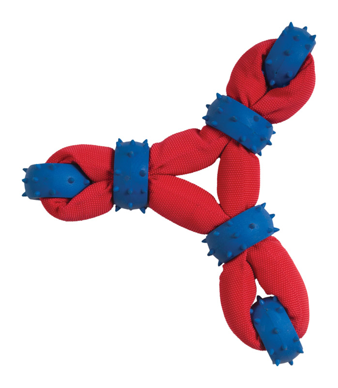Chomper WB11457 Gladiator For Dog Blue/Red Nylon/Rubber Tuff Nylon Triangle Tug Dog Toy Large