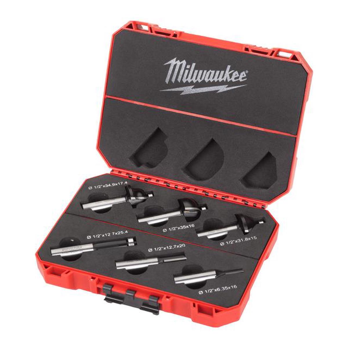 Milwaukee for router HM milling cutter set 12.7 mm 6-piece 4932493579