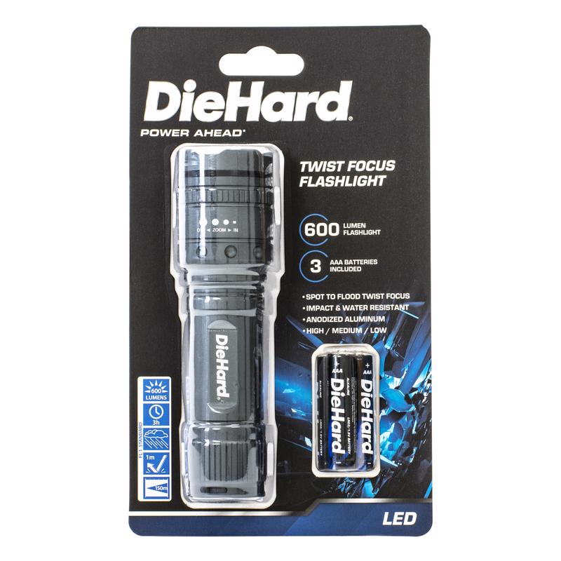 Dorcy 416121 DieHard 800 lm Gray LED Flashlight AAA Battery