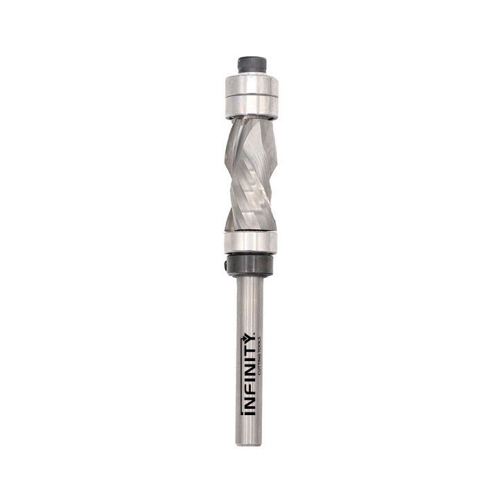 Infinity Tools 1/4" Shank Solid Carbide Compression Double Bearing Pattern Router Bit
