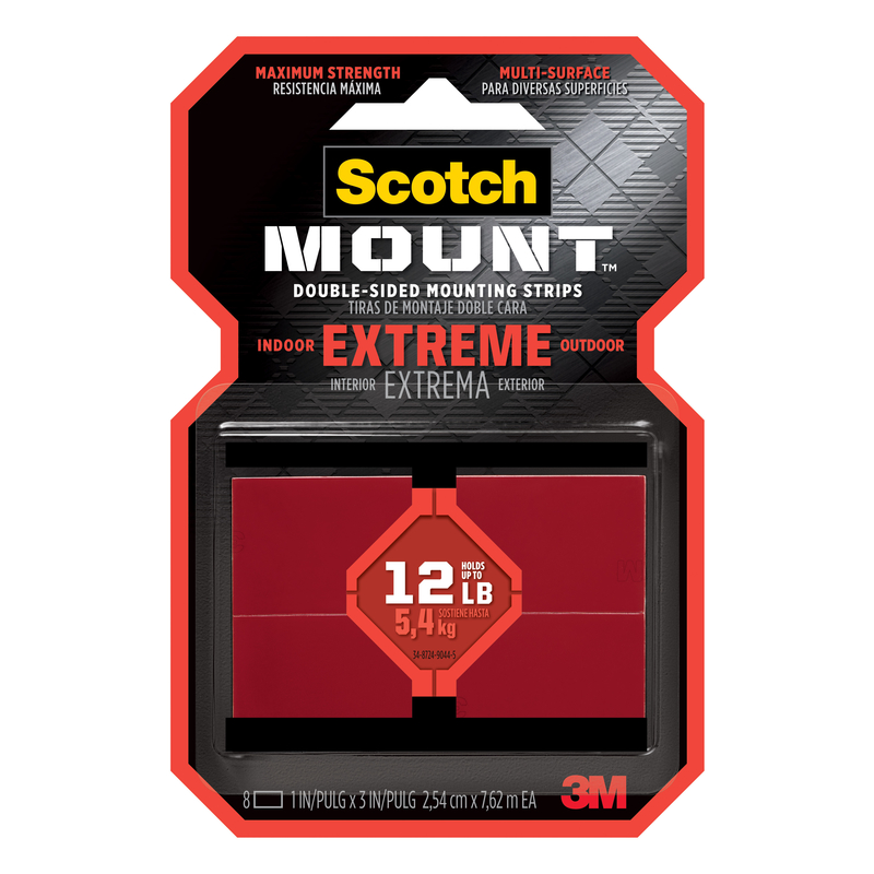 3M 414H-ST Scotch-Mount 3 in. L X 1 in. W Double-Sided Mounting Strips