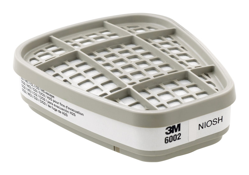 3M 6002 Acid Gas Respirator Cartridge Replacement Gray 2 pc