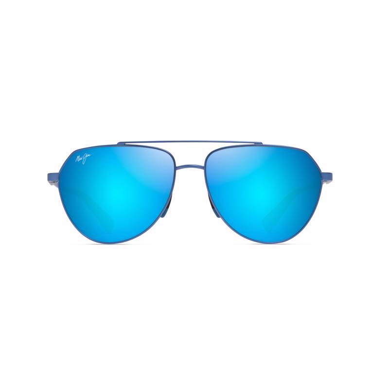 Maui Jim 603429075941 Waiwai Sunglasses Men's Matte Trans Blue Frame Blue Hawaii Lens Polarized