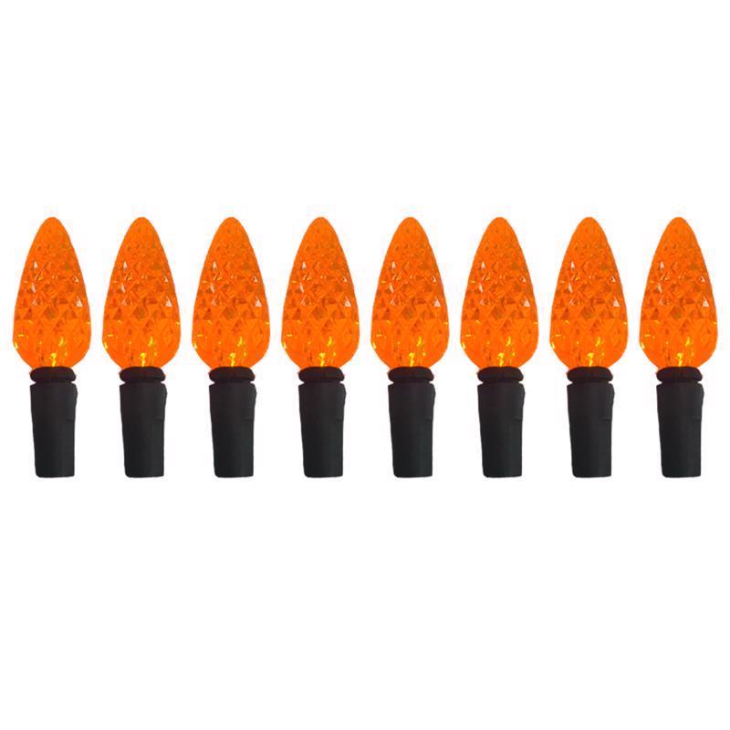 Celebrations C6100OR3A Orange 100 ct 2 in. LED C6 Halloween String Lights