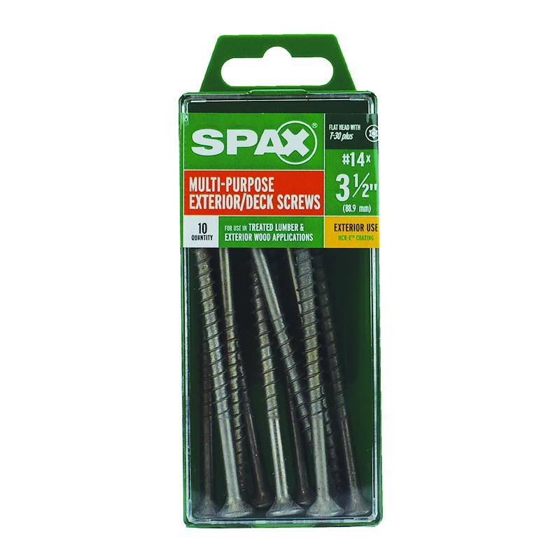 Spax 4191670600902 No. 14 in. X 3-1/2 in. L Gray Star Flat Head Deck Screws 10 pk