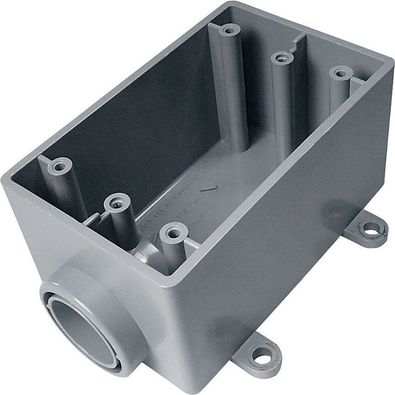 Cantex 5133364U New and Old Work 18 cu in Rectangle PVC 1 gang Electrical Box Gray