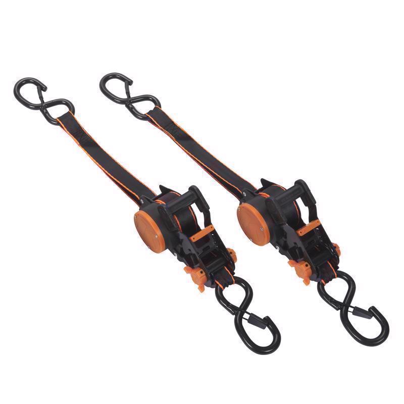 Keeper 43557 1 in. W X 10 ft. L Black Retractable Ratchet 500 lb 2 pk