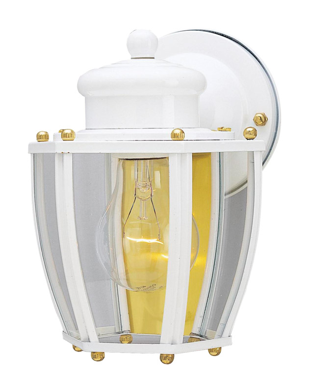 Westinghouse 6696248 Semi-Gloss Gold/White Switch Incandescent Wall Lantern