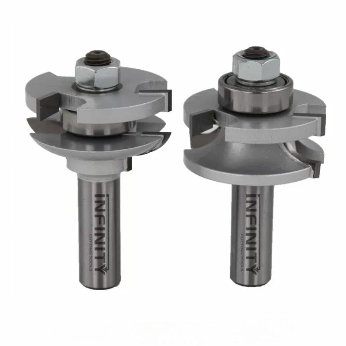 Infinity Tools 1/2" Shank Matched Rail & Stile Router Bits w/ Setup Block