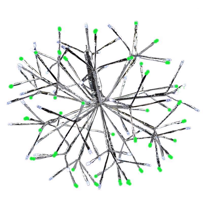 Celebrations 23-10016A LED Green/White Shimmering Sphere Spearmint 16 in. Hanging Decor