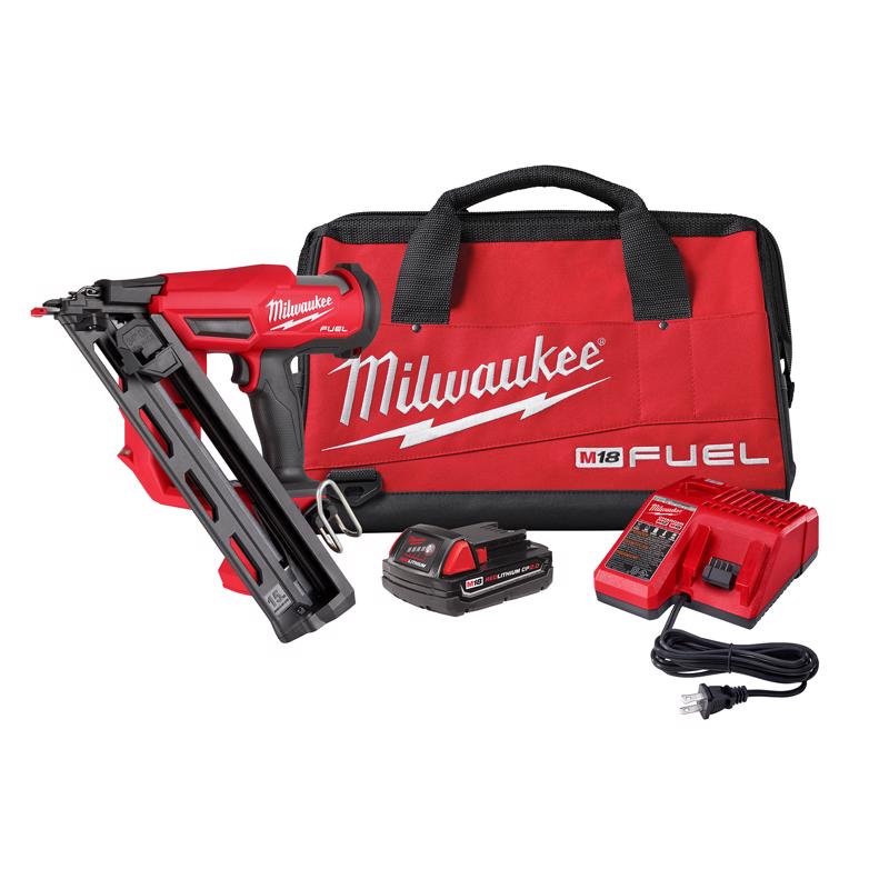Milwaukee 2839-21CT M18 FUEL 15 Ga. 18 Volt Brushless 34 deg Angled Finish Nailer Kit