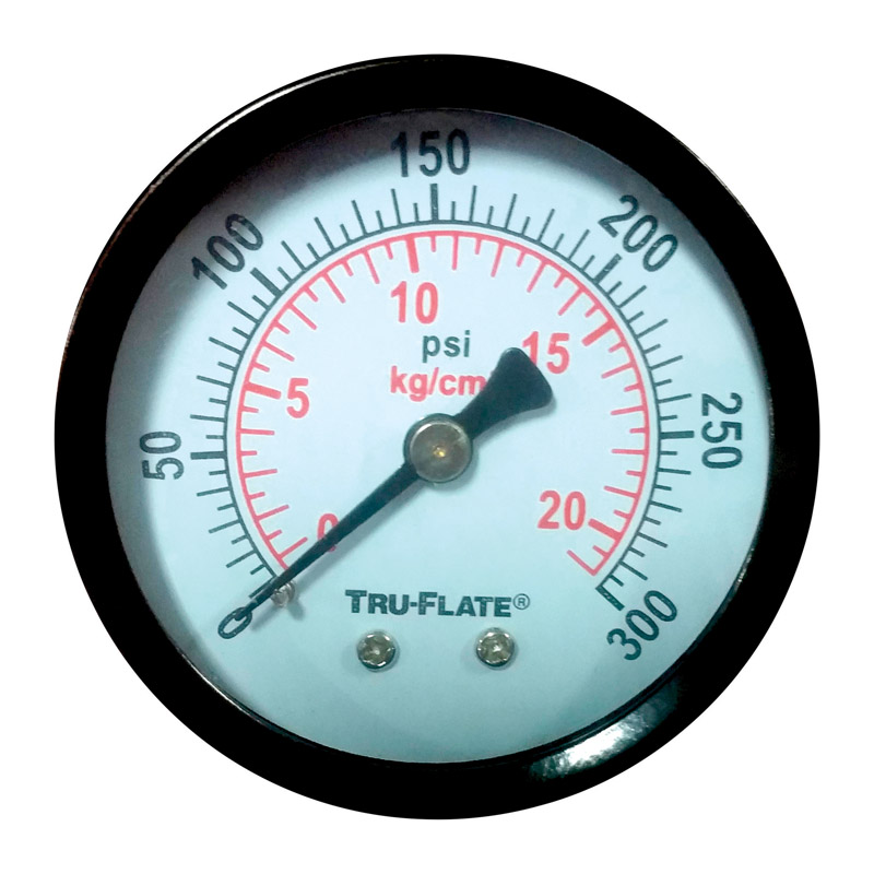 Tru-Flate TRFL24804 Polycarbonate Air Line Gauge 1/4 in. NPT 300 psi 1 pc