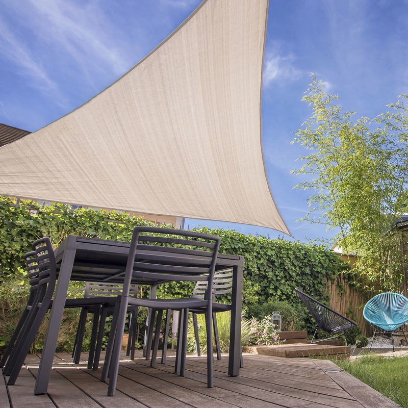 Coolaroo 449315 Ready-To-Hang Polyethylene Shade Sail Canopy 16.5 ft. H X 16.5 ft. W X 16.5 ft. L