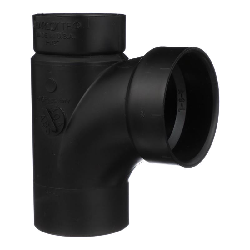 Charlotte Pipe ABS004040800HA 2 in. Spigot X 1-1/2 in. D Hub ABS Sanitary Street Tee