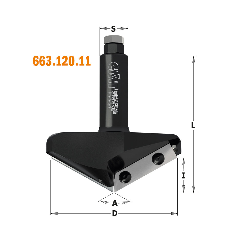 CMT 663.101.11 V-GROOVE & FOLDING CNC BIT D=2-3/64’’ (91°) S=20mm