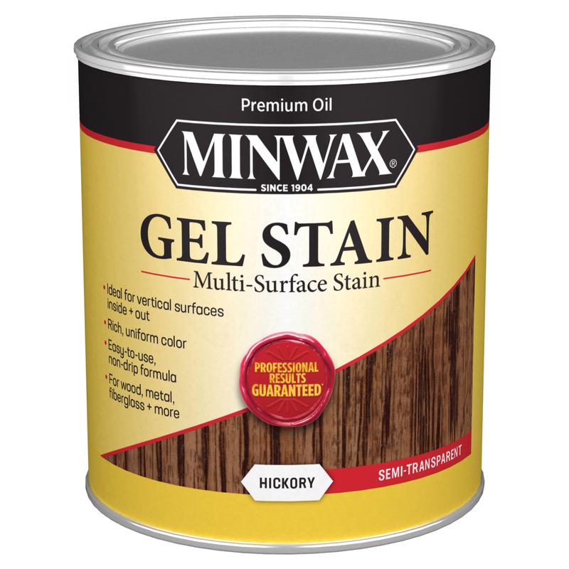 Minwax 661000000 Gel Stain Semi-Transparent Hickory Oil-Based Gel Stain 1 qt