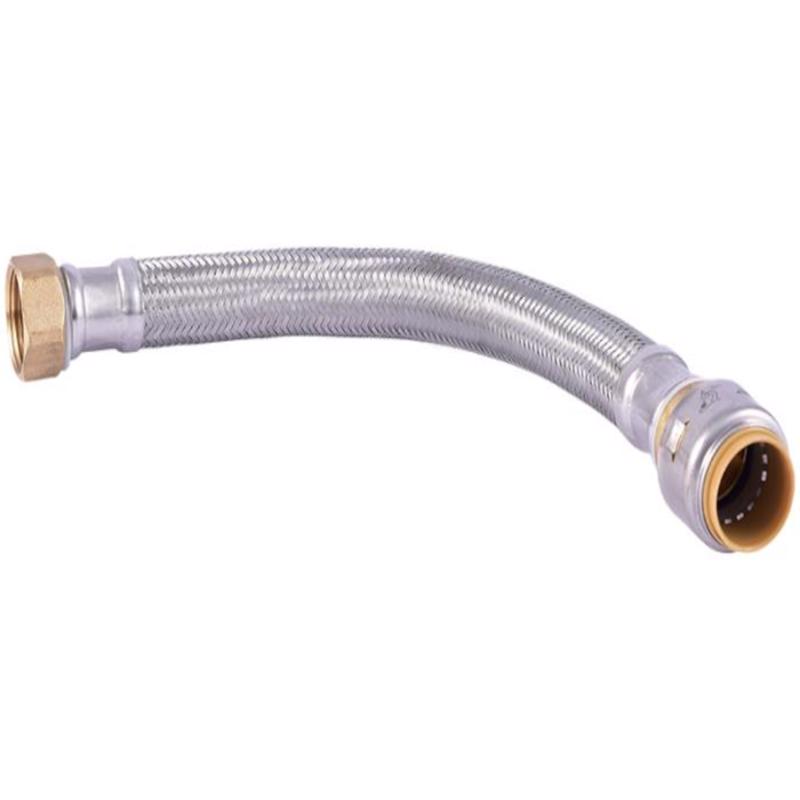 Sharkbite UR3088FX24 3/4 in. Push Fit X 3/4 in. D FIP 24 in. Stainless Steel Supply Line