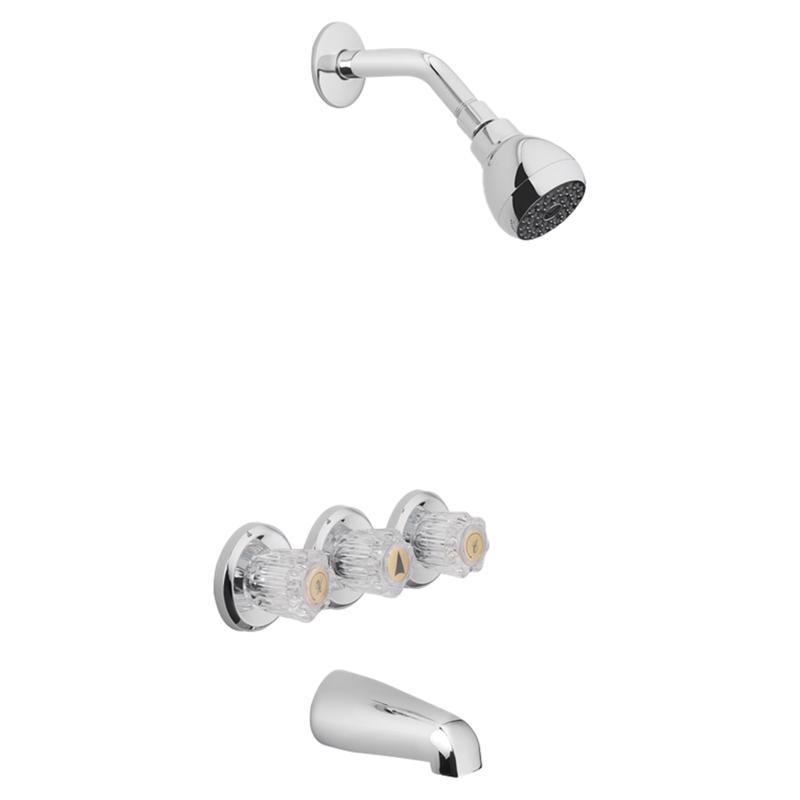 Oakbrook Collection 834X-0501 3-Handle Chrome Tub and Shower Faucet
