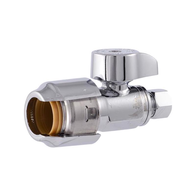 Sharkbite UR23337 1/2 in. PTC X 1/4 in. Compression Brass Straight Stop Valve