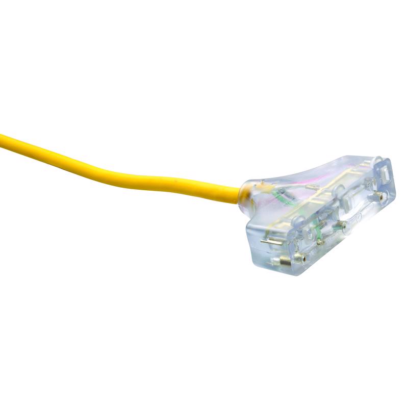 Southwire 3489SW0002 Outdoor 100 ft. L Yellow Tri-Source Extension Cord 12/3 SJEOOW