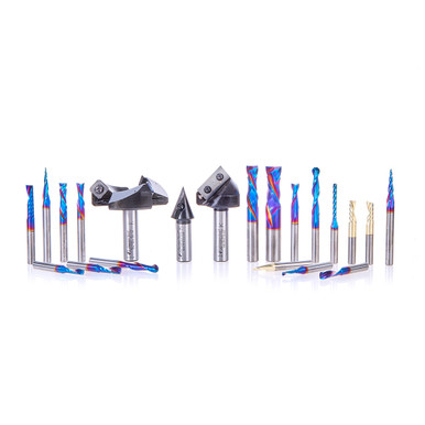 Amana Tool AMS-CNC-21 21-Pc CNC General Purpose Starter Set I, Packed in Stackable Tanos Systainer Plastic Case, 1/4, 3/8 and 1/2 Inch Shank