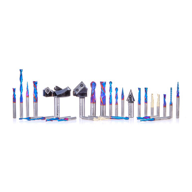 Amana Tool AMS-CNC-28 28-Pc CNC General Purpose Starter Set II, Packed in Stackable Tanos Systainer Plastic Case, 1/4, 3/8 and 1/2 Inch Shank