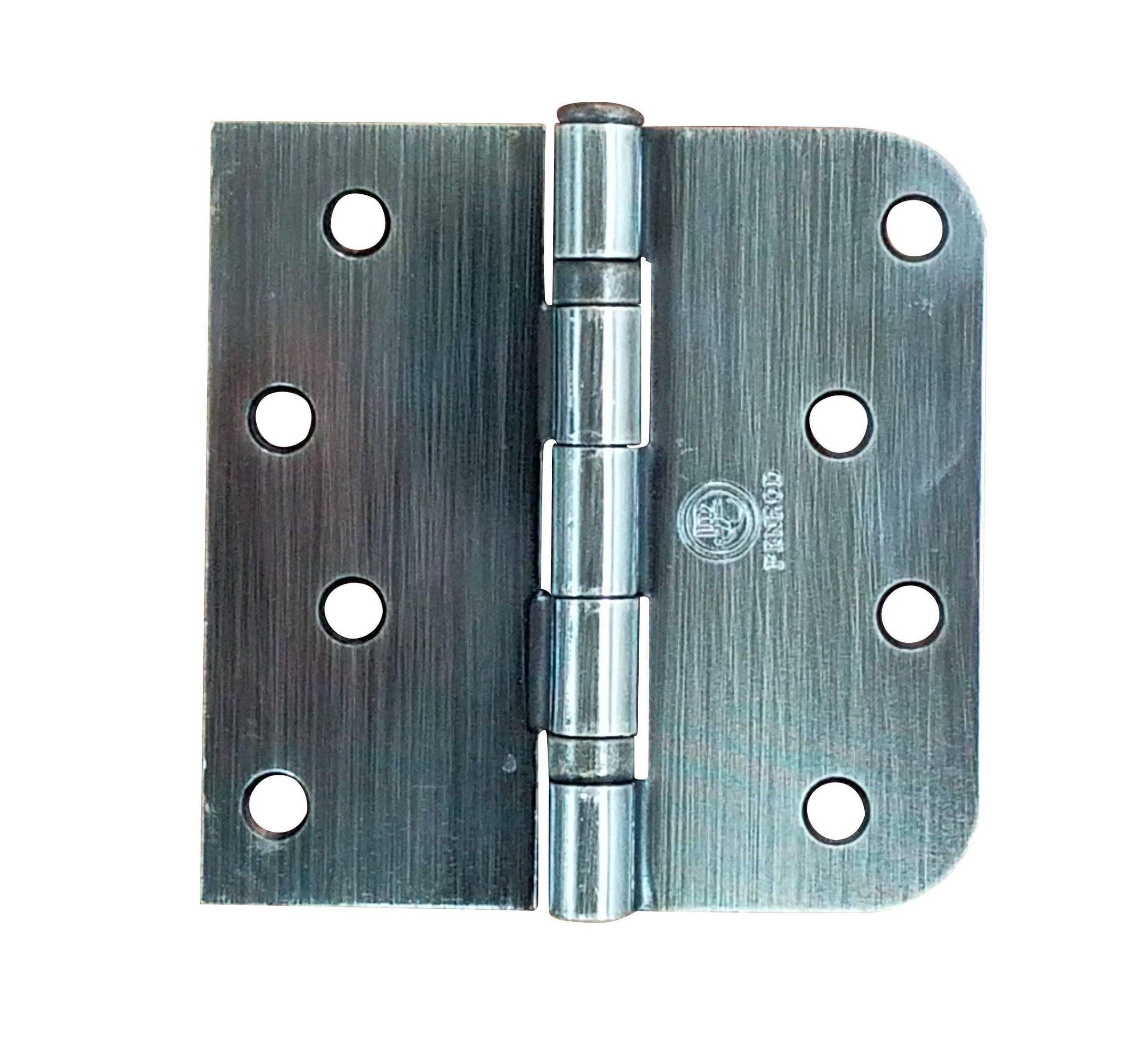 4" X 4" Ball Bearing Hinge Square Corner With 5/8" Radius Corner Antique Brass Finish - Sold As Pairs