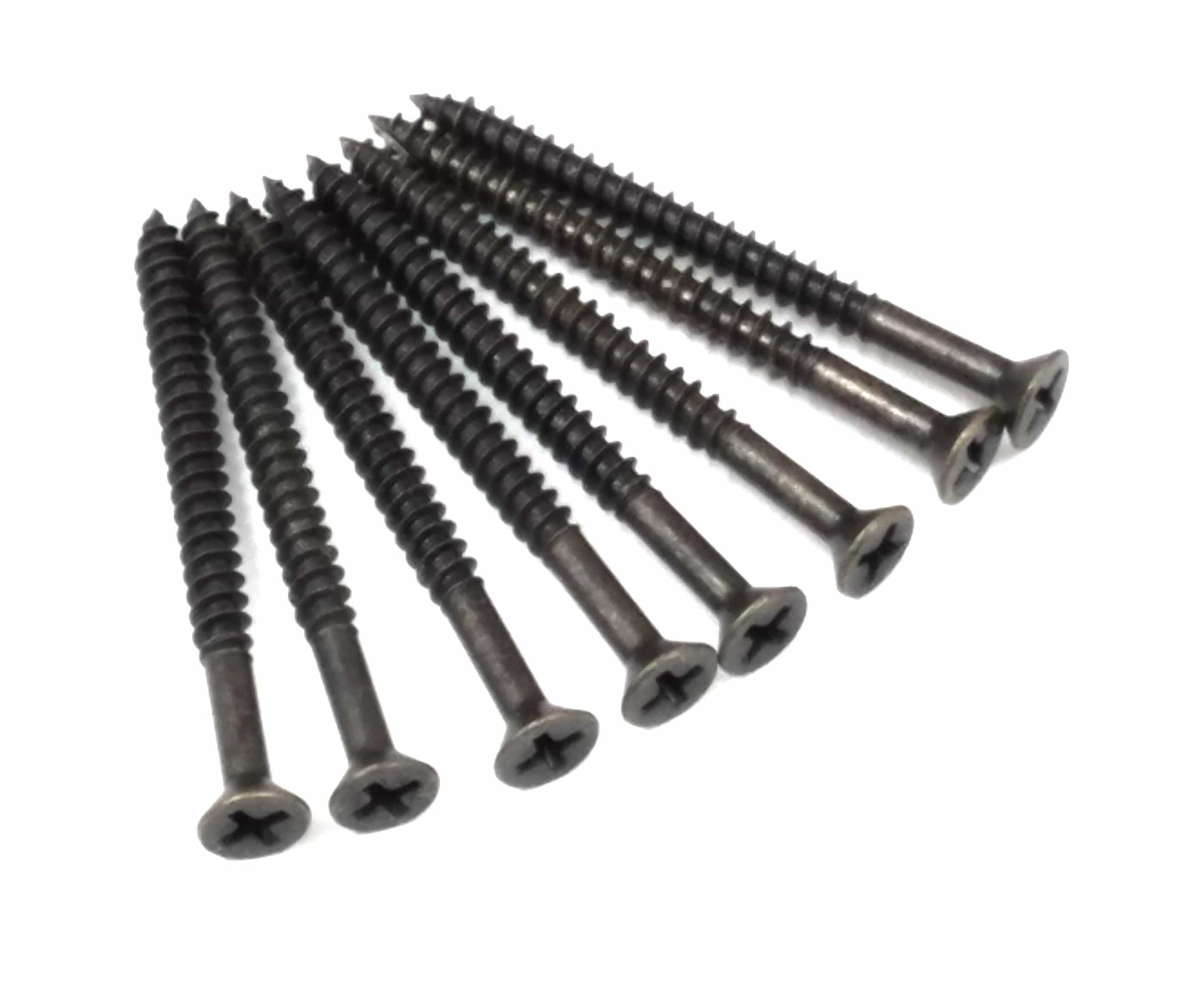Flat Head #9 x 2 1/4" wood screws with 1 1/2" thread - Antique Brass Finish 24 or 96 Pack