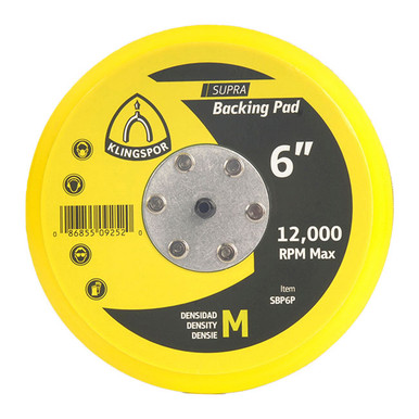 KLINGSPOR Supra Backing Pad 6 Inch, PSA No Hole