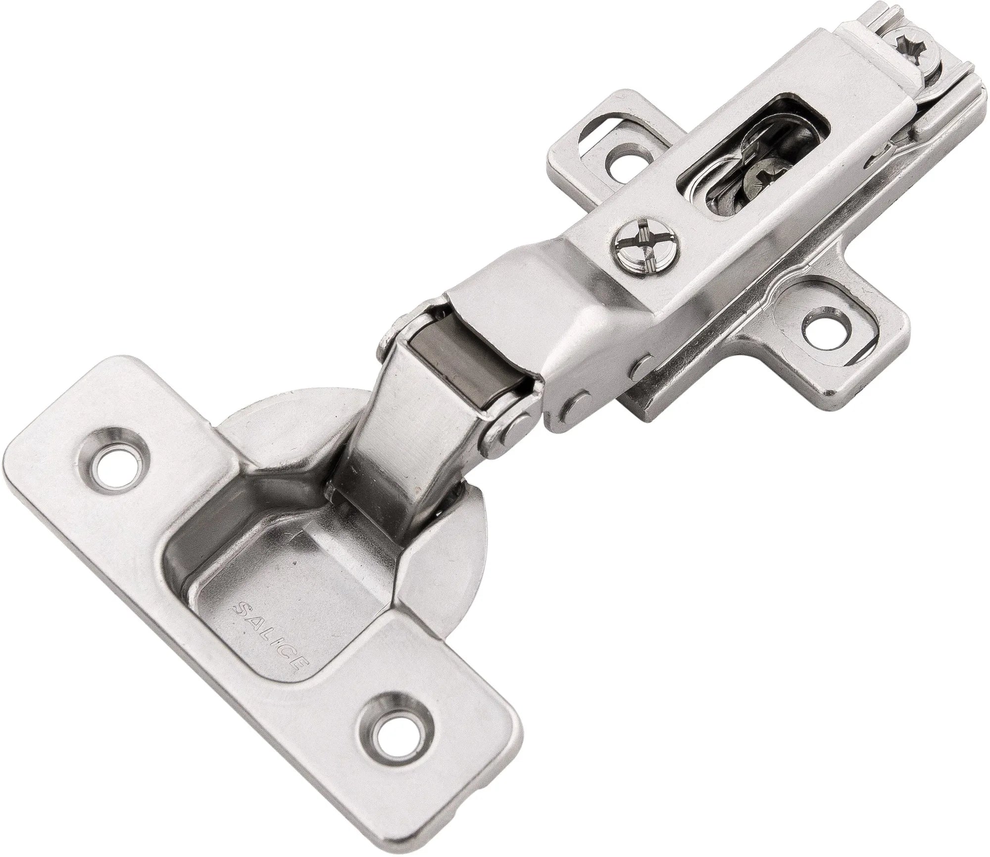 Hinge Concealed Half Overlay Frameless Self-Close Clip On Polished Nickel Finish HH075222-14