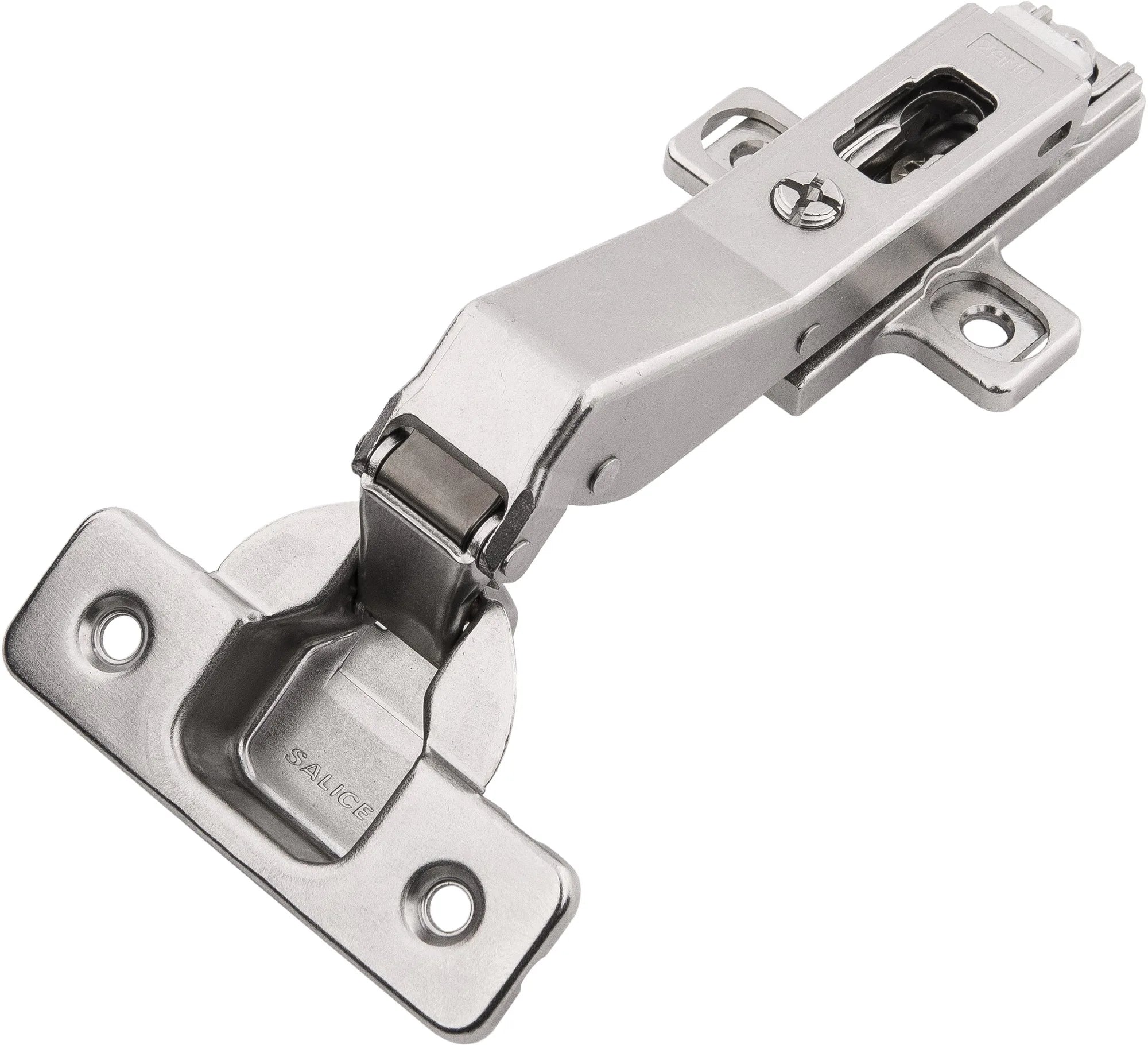 Hinge Concealed Frameless Corner Door 45 Degree Angle Self-Close Clip On Polished Nickel Finish HH075225-14
