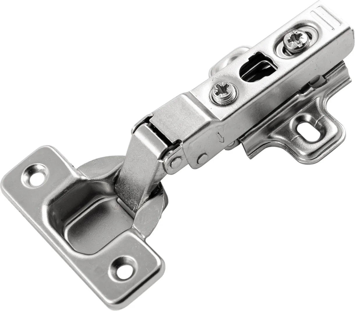 Hinge Concealed Half Overlay Frameless Self-Close Snap On Polished Nickel Finish P5111-14