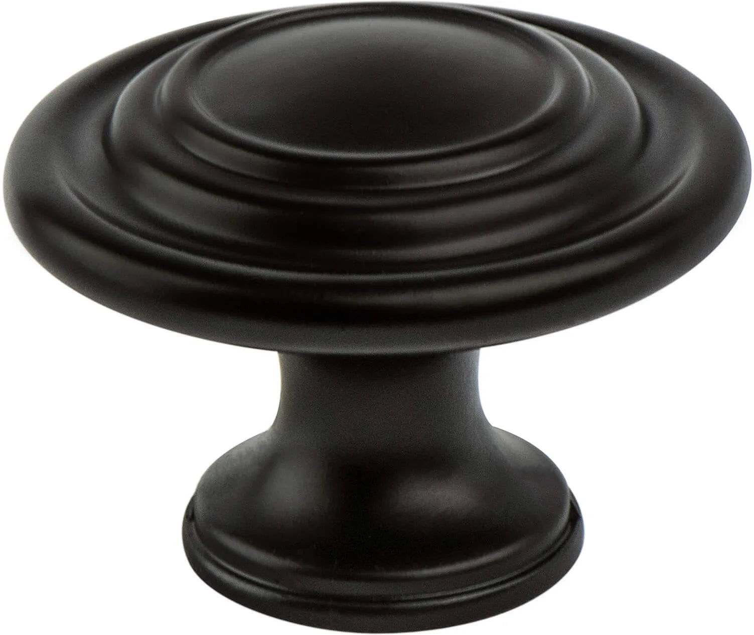 Traditional Advantage Four Matte Black Ringed Knob 0935-155-P