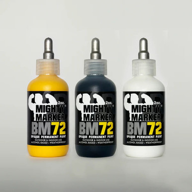 BM-72 Mighty Marker Bottle Marker 3-Pack - Yellow, Black & White - 07217