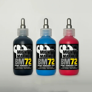 BM-72 Mighty Marker Bottle Marker 3-Pack - Black, Blue & Red - 07215
