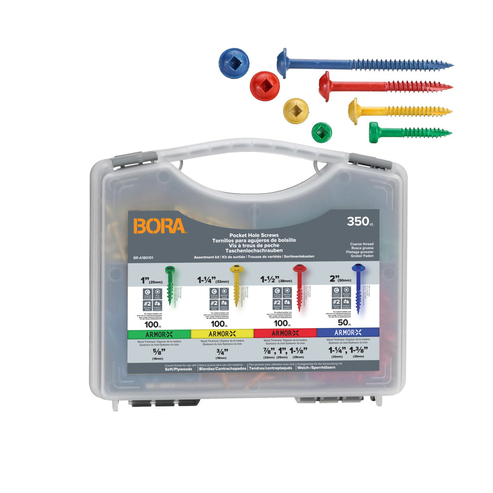 BORA Pocket Hole 350pc Screw Pack Coarse