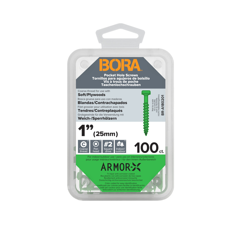 BORA Pocket Hole 1" Coarse Screws 100pcs