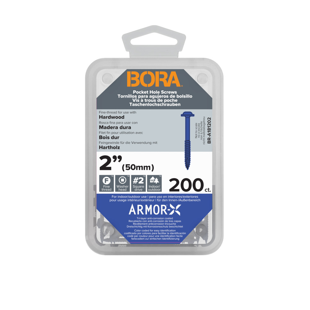 BORA Pocket Hole 2" Fine Screws 200pcs